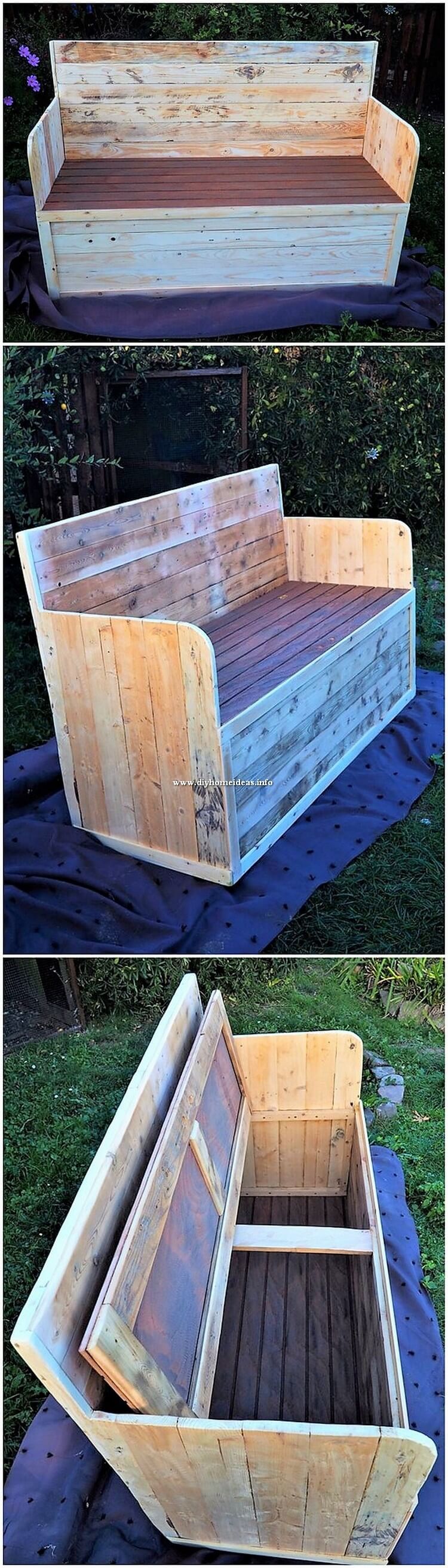 Pallet Bench with Storage