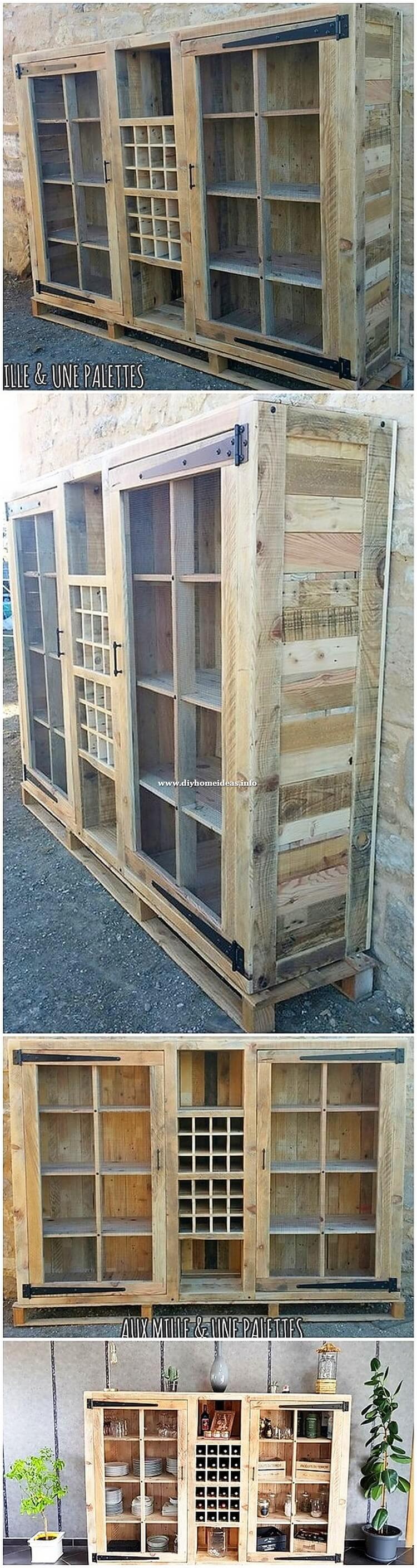 Wood Pallet Shelving Cabinet