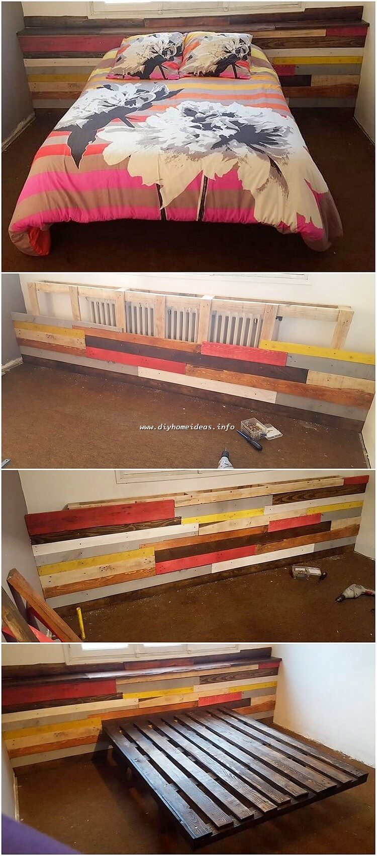 DIY Pallet Bed with Headboard