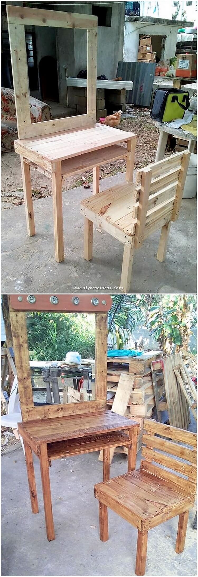 Pallet Dressing Table and Chair