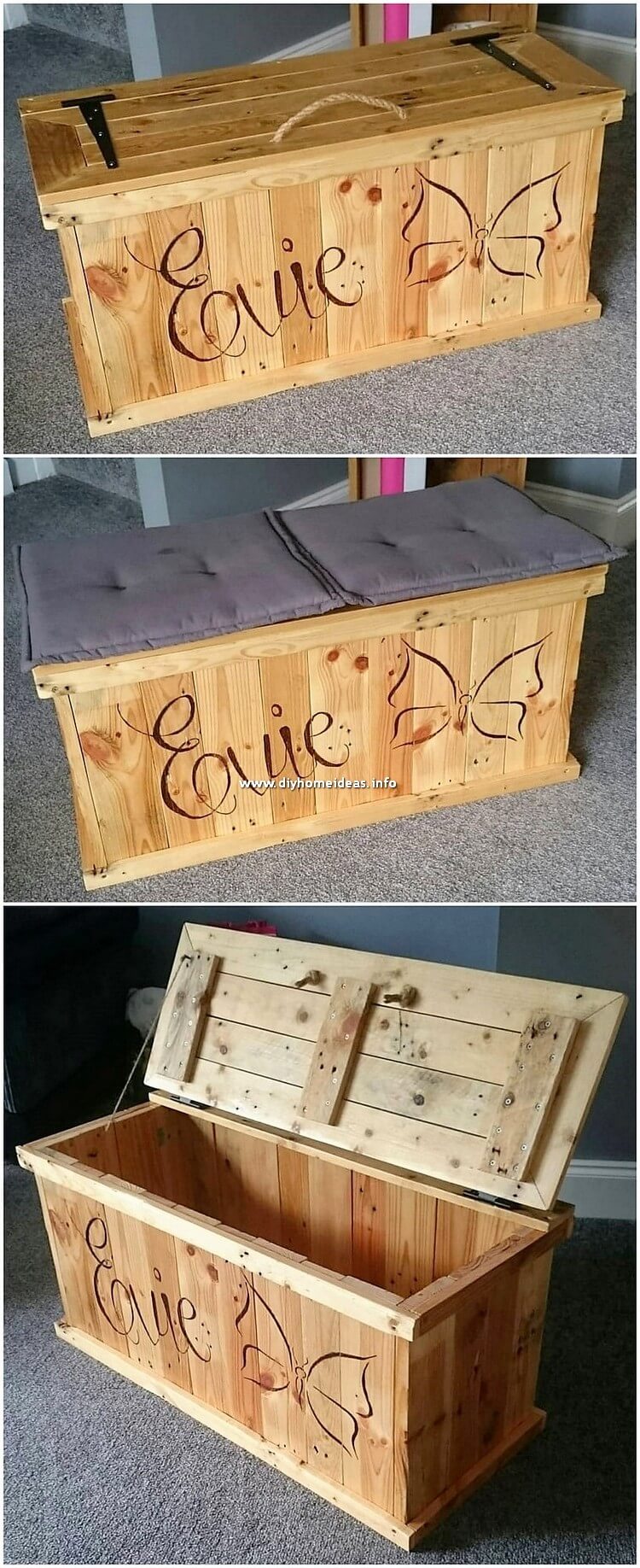 Wood Pallet Seat with Storage