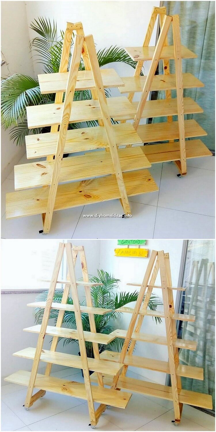 Pallet Ladder Shelf