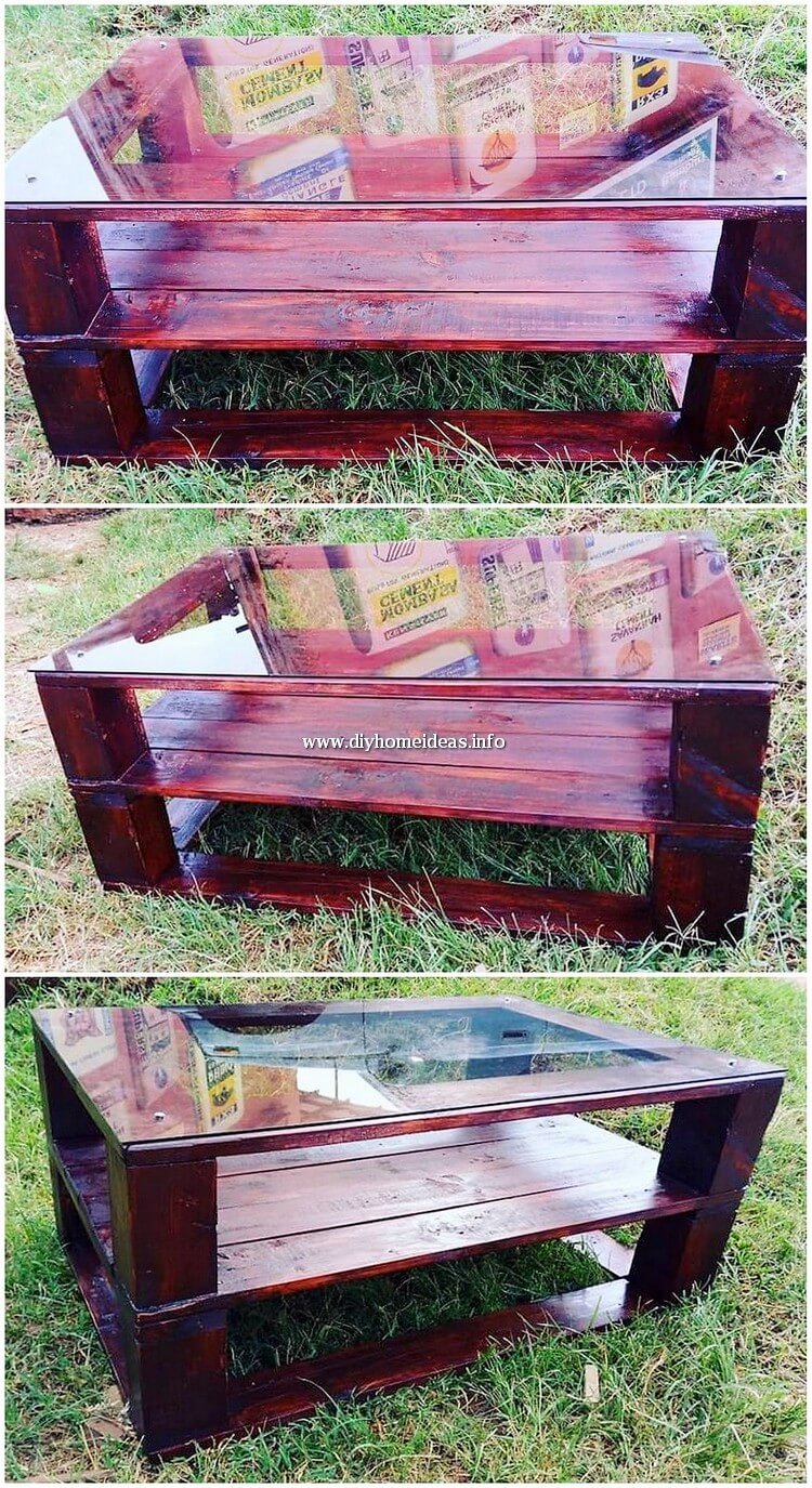 Glass Top Pallet Table