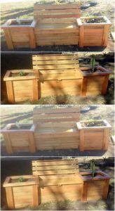 Pallet Bench with Planters