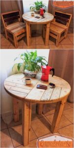 Pallet Chairs and Round Top Table