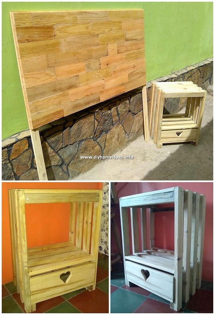 Pallet Bed and Side Table