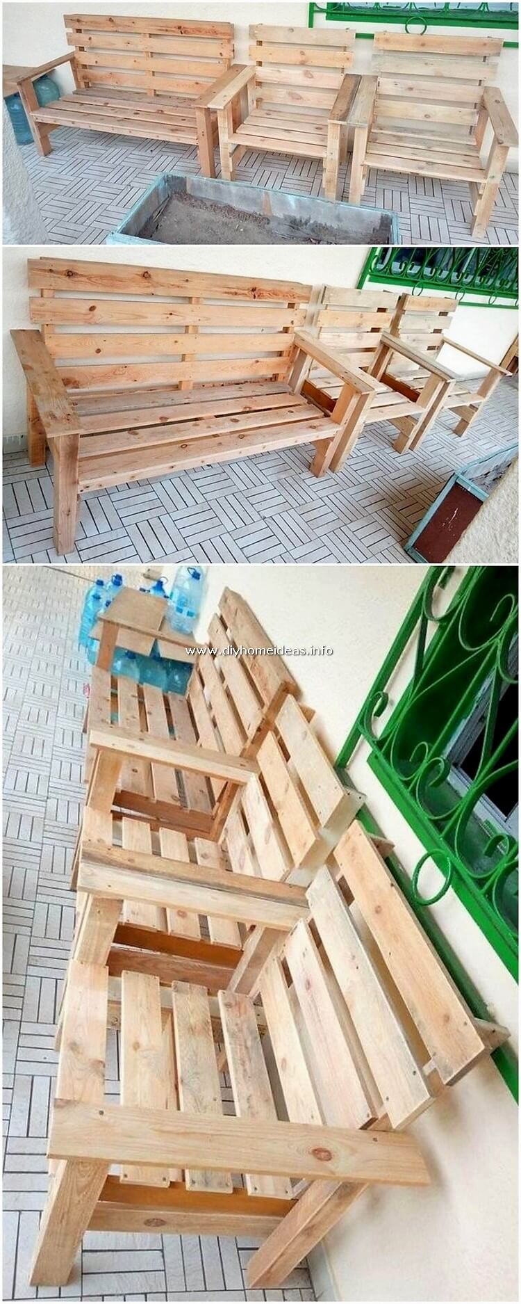 Pallet Outdoor Bench and Chair