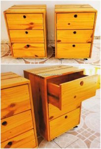 Pallet Side Tables with Drawers
