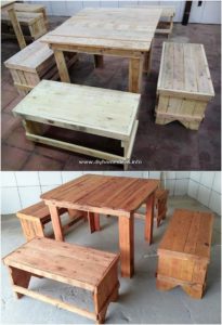 Pallet Table and Benches