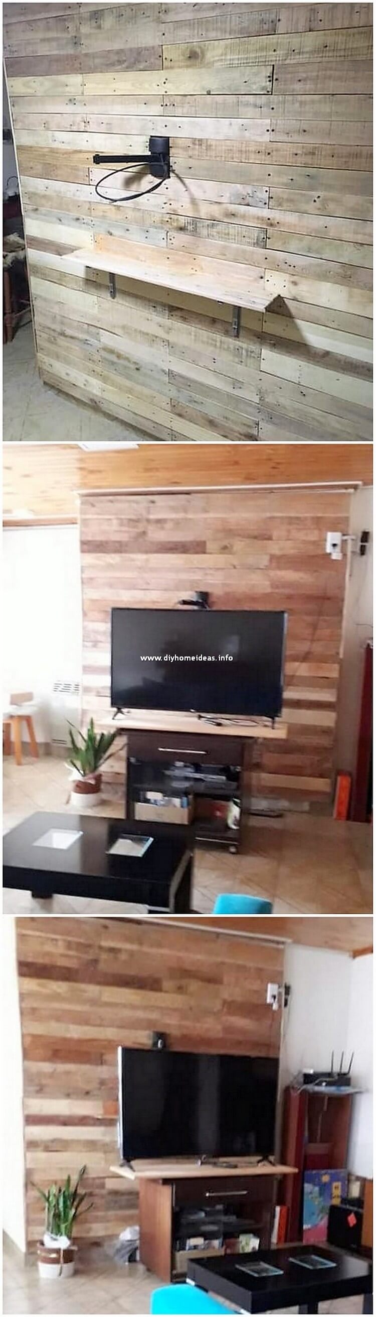 Pallet Wall Paneling with Wall LED Holder