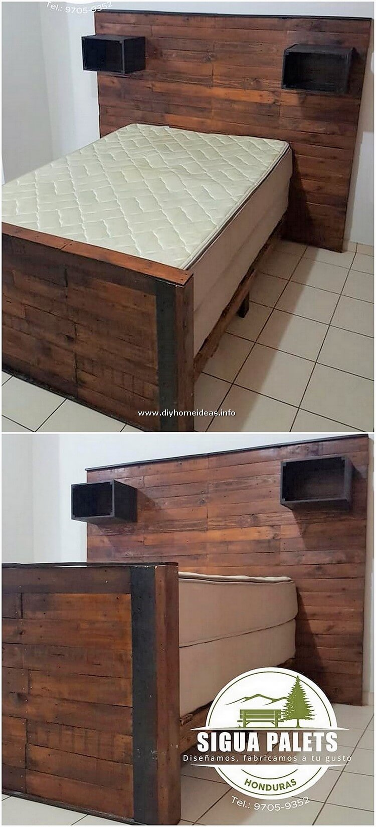 Pallet Bed with Headboard