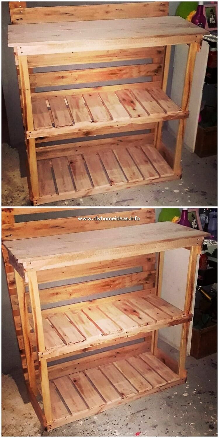 Pallet Wooden Shelving Table