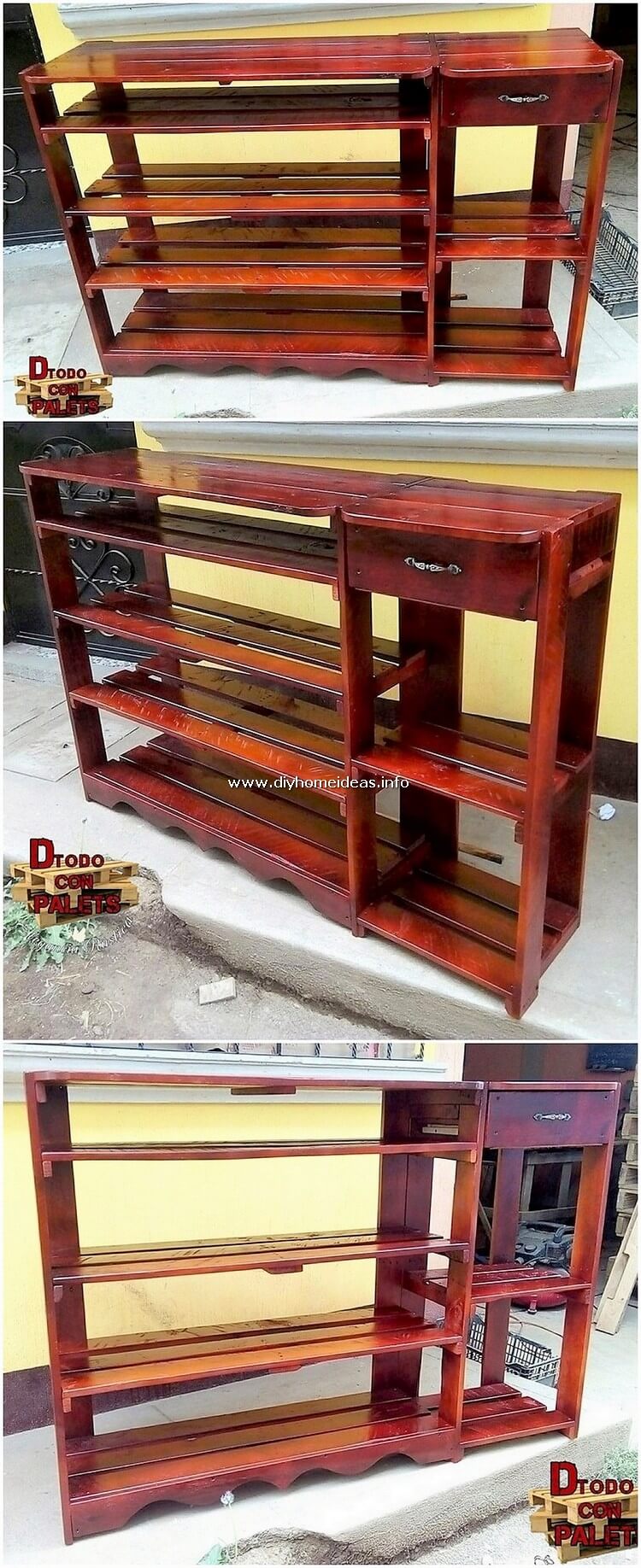 Pallet Shelving Table with Drawer