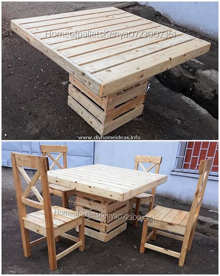 Pallet Table and Chairs