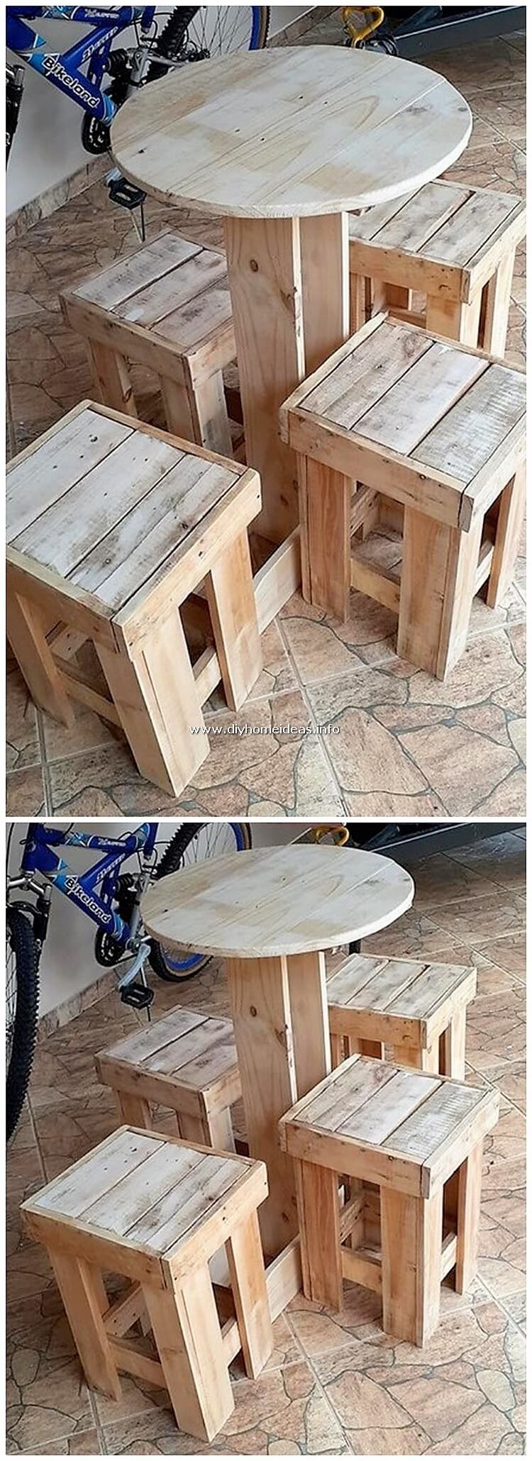 Pallet Table and Stools