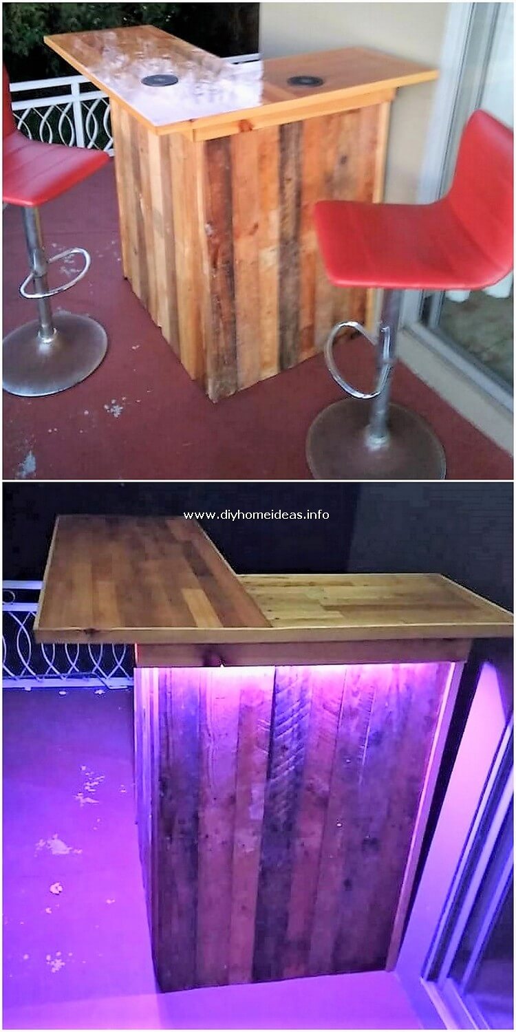 Pallet Counter Table with Lights